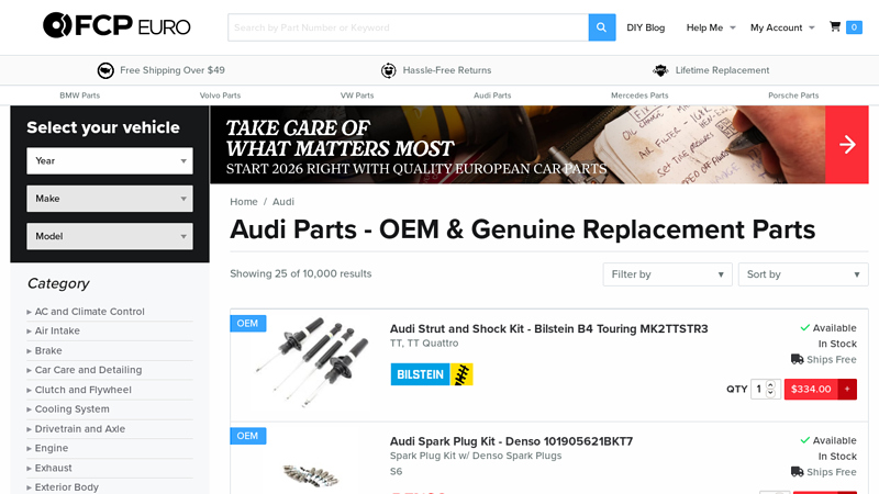 Audi Parts Online - OEM & Genuine Parts Catalog audi auto parts