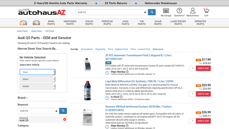 Audi Q5 Parts audi q5 car parts