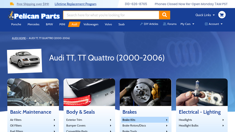 Audi TT, TT Quattro (2000 audi tt auto parts