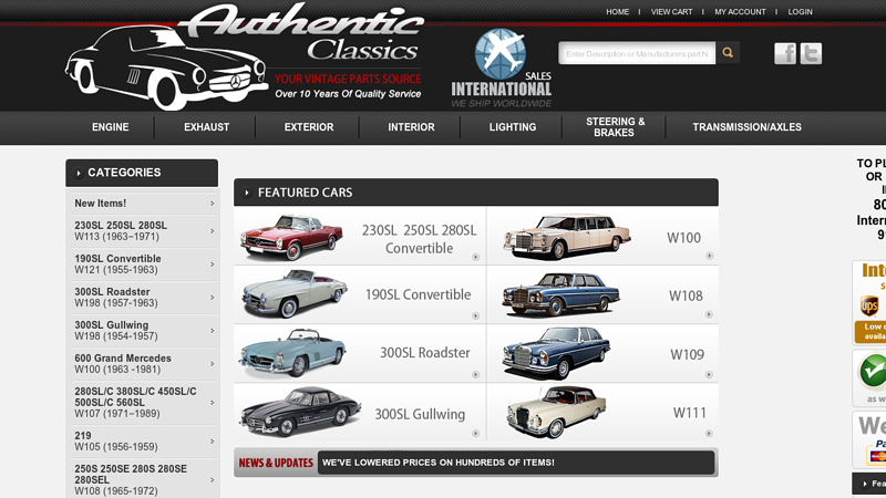 AuthenticClassics.com classic mercedes car parts