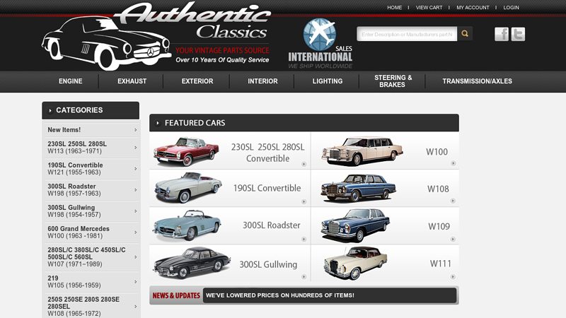 AuthenticClassics.com car parts mercedes-benz