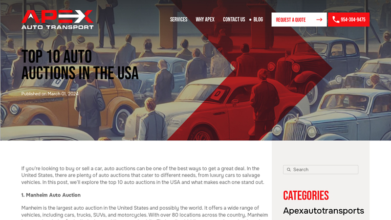 Auto Auctions in The USA car part auction