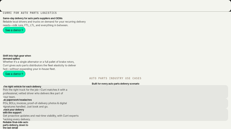 Auto Part Delivery and Logistics Solutions auto parts delivery app