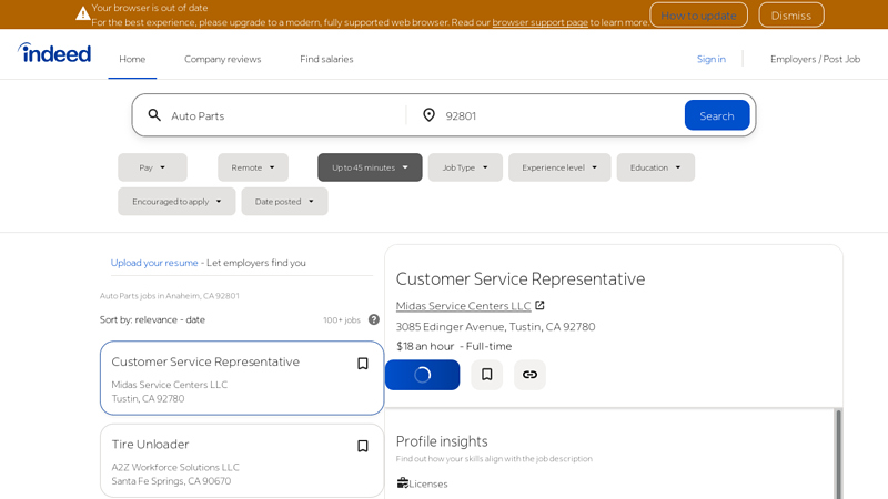 Auto Parts Jobs, Employment in Anaheim, CA 92801 advance auto parts chandler