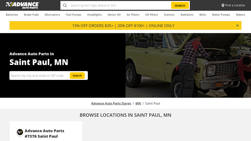 Auto Parts Locations in Saint Paul auto parts store st paul
