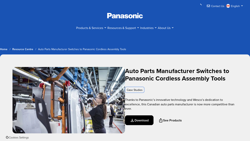 Auto Parts Manufacturer Switches to Panasonic Cordless Assembly ... panasonic auto parts facility