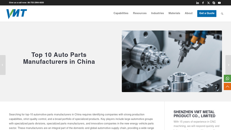 Auto Parts Manufacturers in China cnc car parts