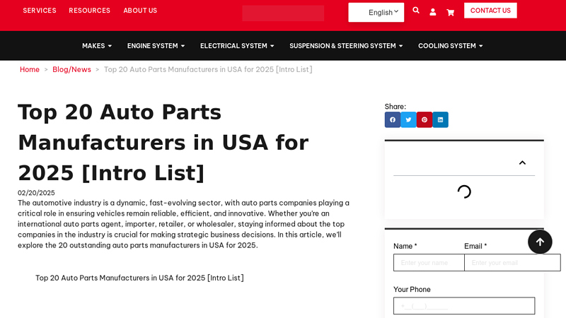 Auto Parts Manufacturers in USA for 2025 [Intro List] auto parts by me