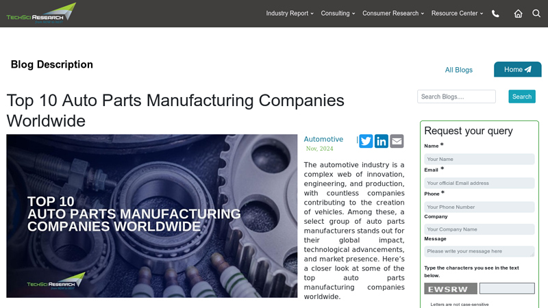 Auto Parts Manufacturing Companies Worldwide avanza auto parts
