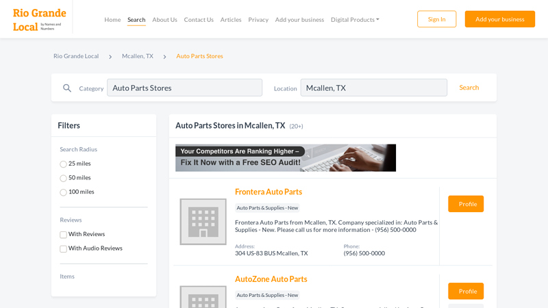 Auto Parts Stores in Mcallen, TX frontera collision auto parts mcallen