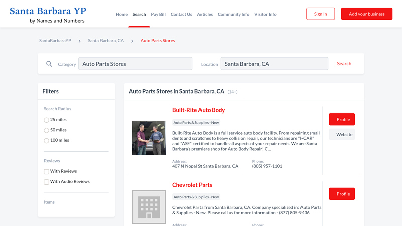 Auto Parts Stores in Santa Barbara, CA auto parts santa barbara