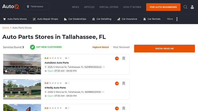 Auto Parts Stores in Tallahassee, FL auto parts store tallahassee