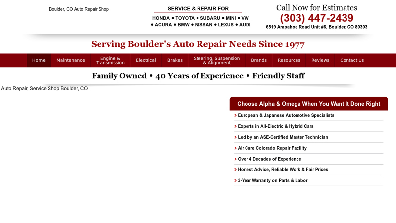 Auto Repair Boulder, CO auto parts boulder