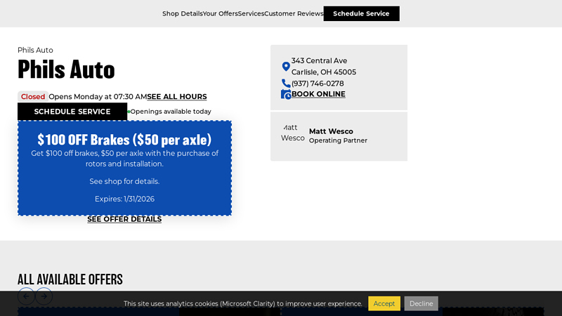 Auto Repair & Maintenance phil's auto parts