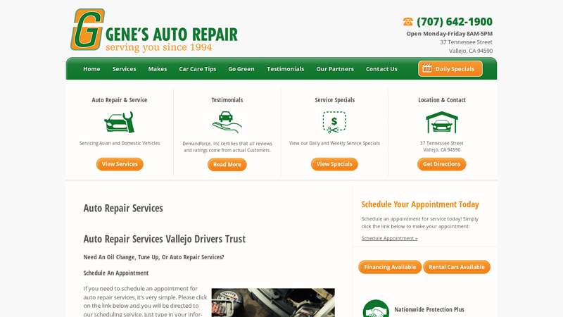 Auto Repair Services Vallejo genes auto parts