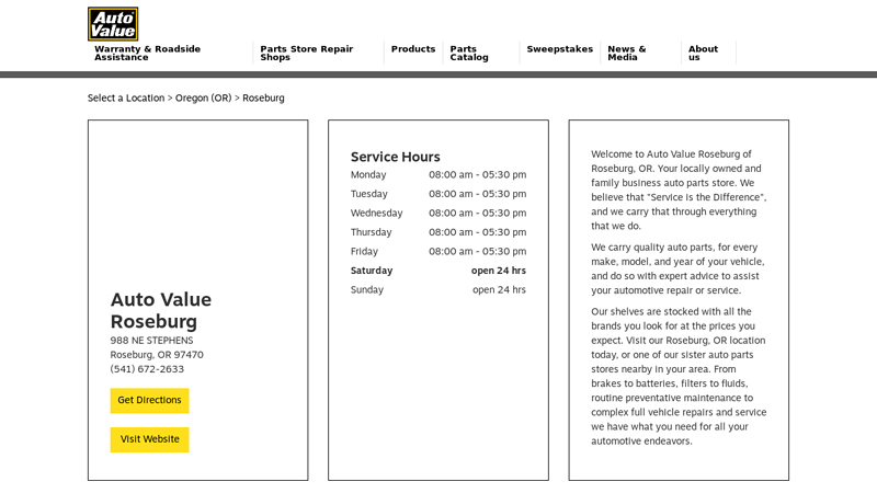 Auto Value Roseburg auto parts roseburg oregon