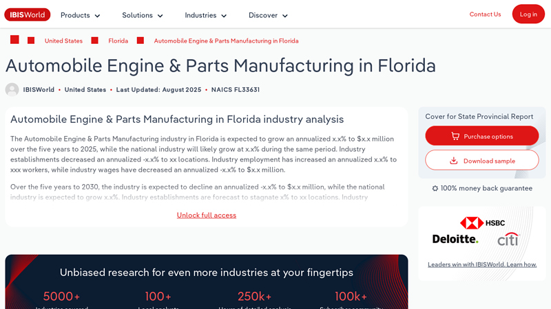 Automobile Engine & Parts Manufacturing in Florida orange county car parts