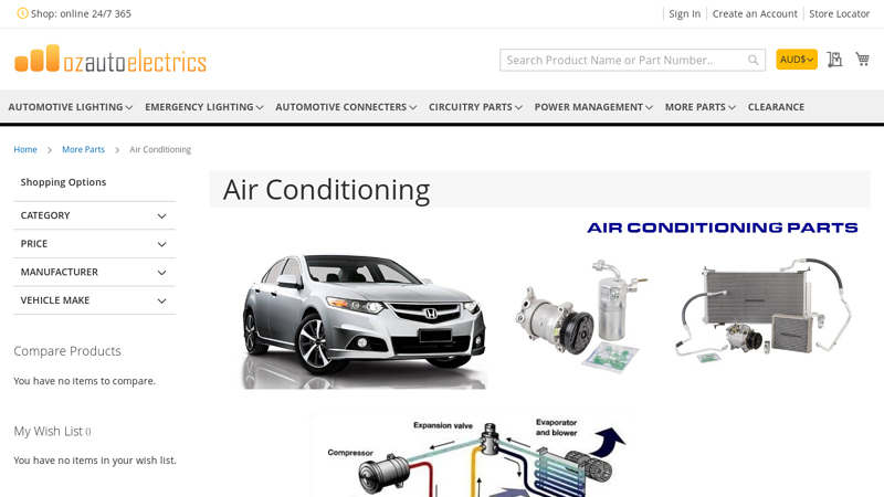 Automotive Air Conditioning Parts Supplier auto aircon parts
