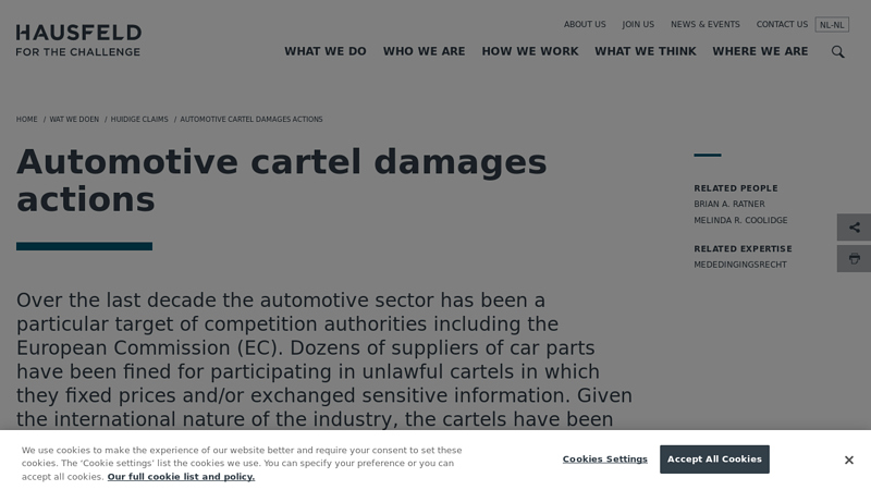 Automotive cartel damages actions cartel auto parts philadelphia