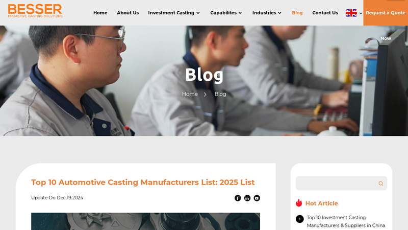 Automotive Casting Manufacturers List: 2025 List preferred auto parts
