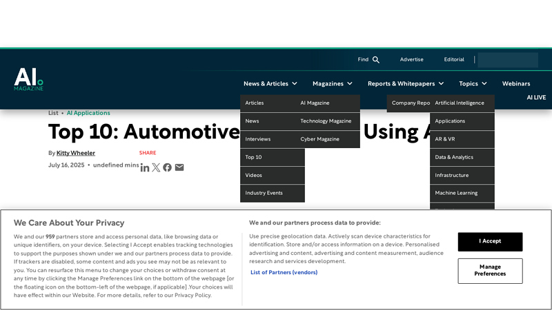 : Automotive Companies Using AI ai auto parts