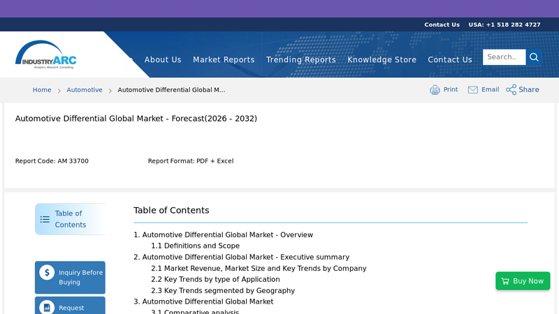 Automotive Differential Global Market differential car part