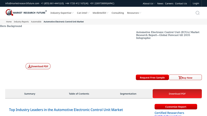 Automotive Electronic Control Unit Companies ecu car part