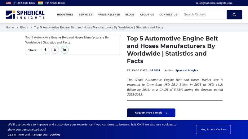 Automotive Engine Belt and Hoses Manufacturers By Worldwide truck engine parts