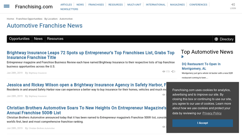 Automotive Franchise News auto parts franchise