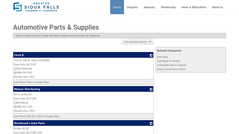 Automotive Parts & Supplies auto parts store sioux falls sd