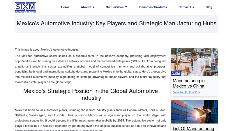 Automotive Plants in Mexico chihuahua auto parts