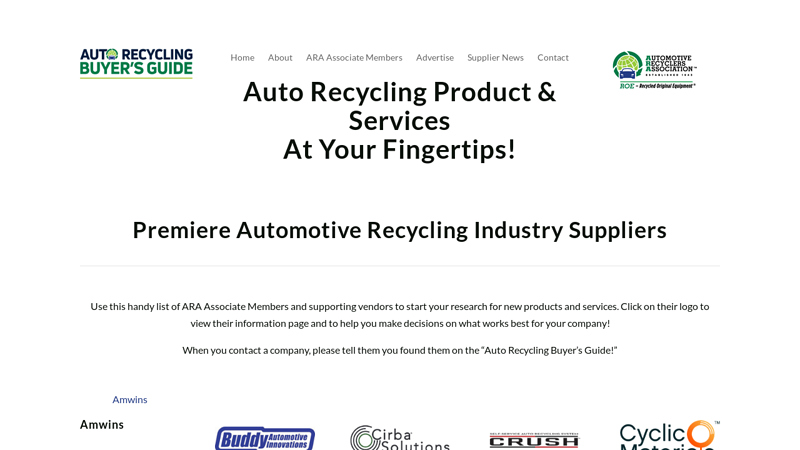 Automotive Recycling Buyers Guide auto parts recycler