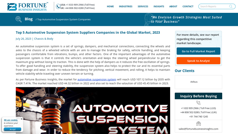 Automotive Suspension System Companies [2023] car suspension parts