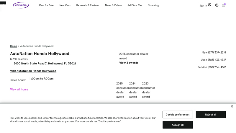 AutoNation Honda Hollywood honda parts hollywood fl