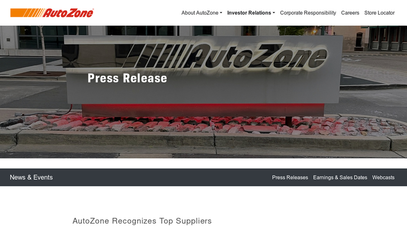 AutoZone Recognizes Top Suppliers auto zone auto parts