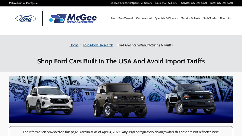 Avoid Tariff Surprises With American united ford parts