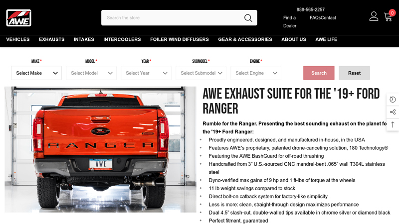 AWE Exhaust Suite for the '19+ Ford Ranger ford ranger exhaust parts