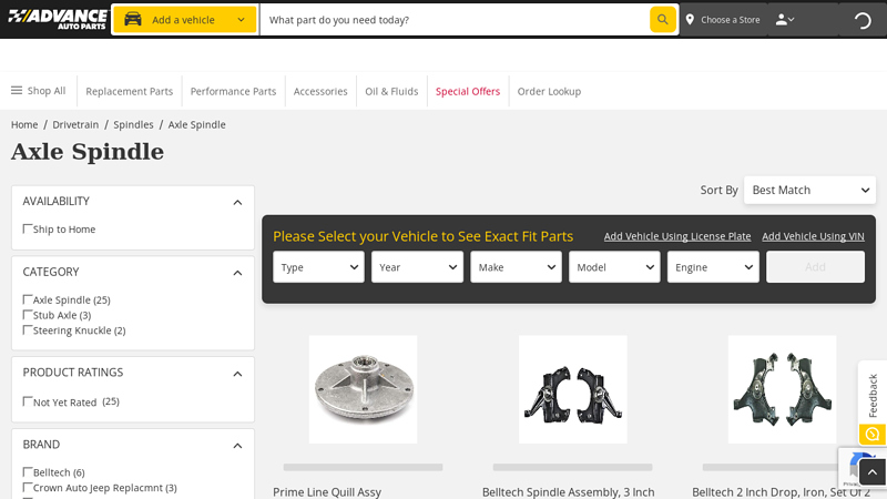 Axle Spindle spindle car part