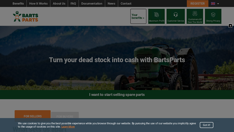 BartsParts where can i sell car parts for cash