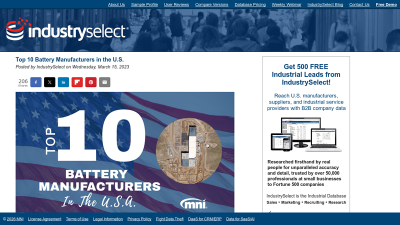 Battery Manufacturers in the U.S. car battery parts