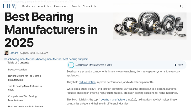 Bearing Manufacturers in 2025 motor parts and bearings