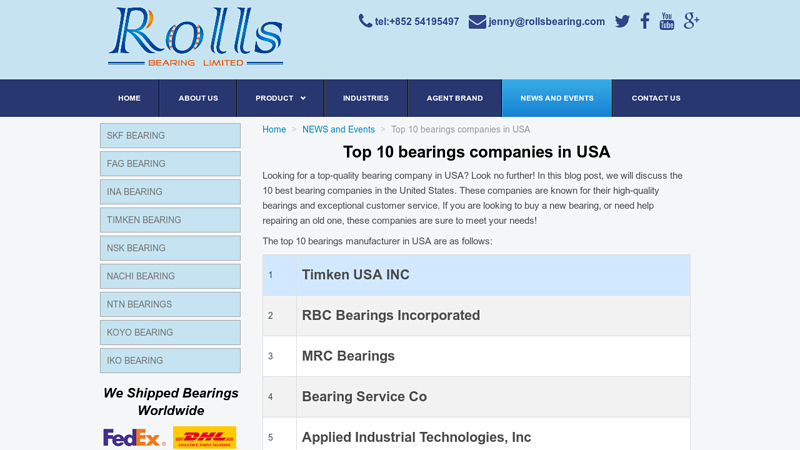 bearings companies in USA motor parts and bearings