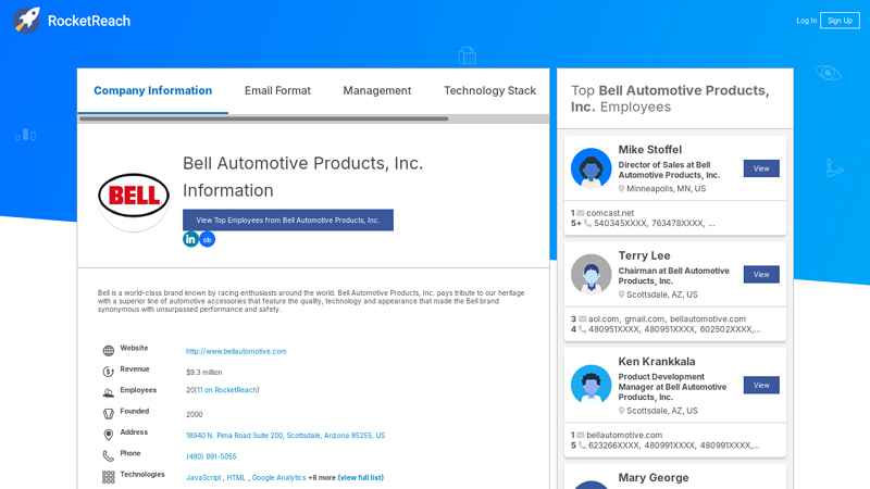 Bell Automotive Products, Inc. Information bells auto parts