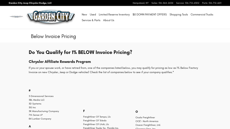 Below Invoice Pricing Long Island, NY advance auto parts in london kentucky
