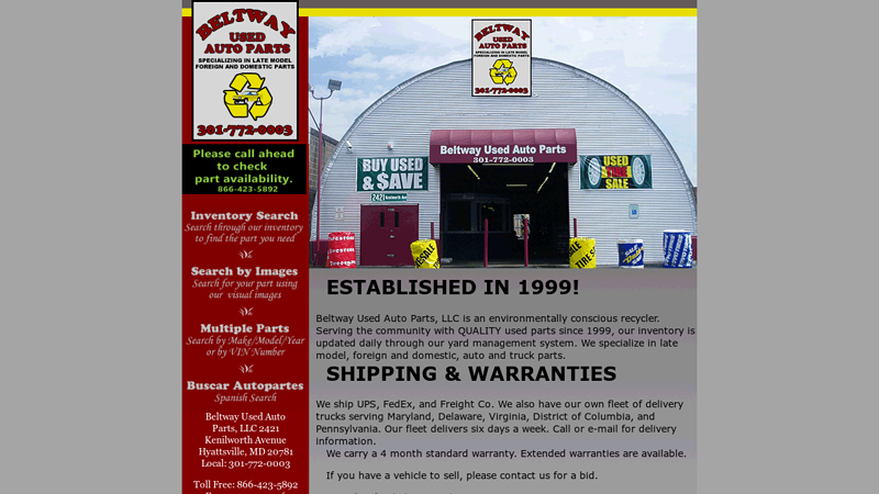 Beltway Used Auto Parts, LLC brandywine used auto parts md