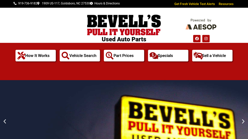 Bevell's Pull It Yourself Auto Salvage Parts Yard used auto parts nc