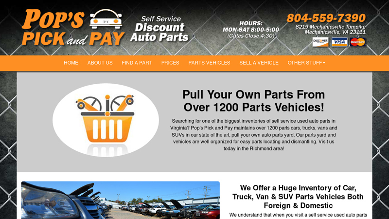 Biggest Pull Your Own Used Auto Parts Yard Richmond VA pull it auto parts