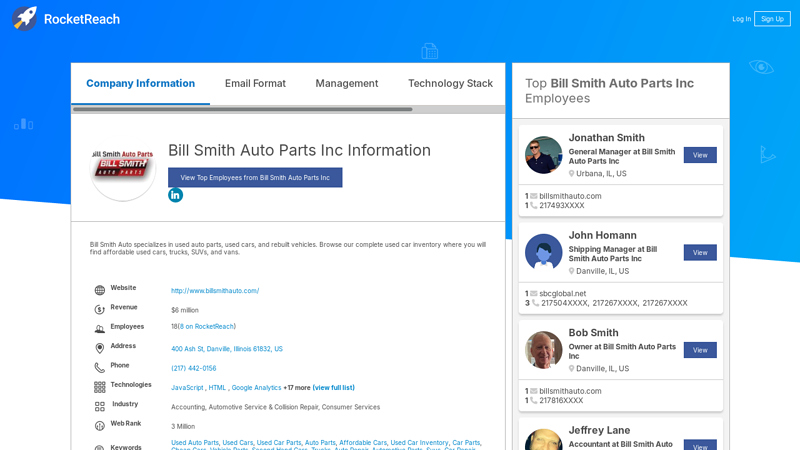 Bill Smith Auto Parts Inc Information bill smith auto parts