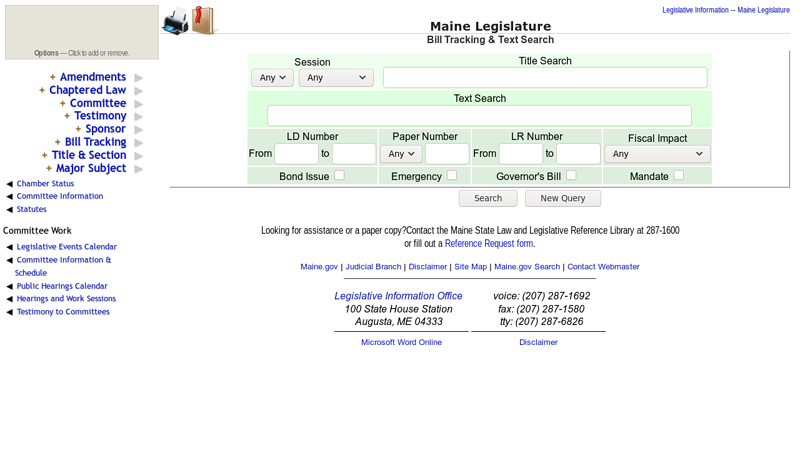 Bill Tracking and Text Search auto parts outlet randolph