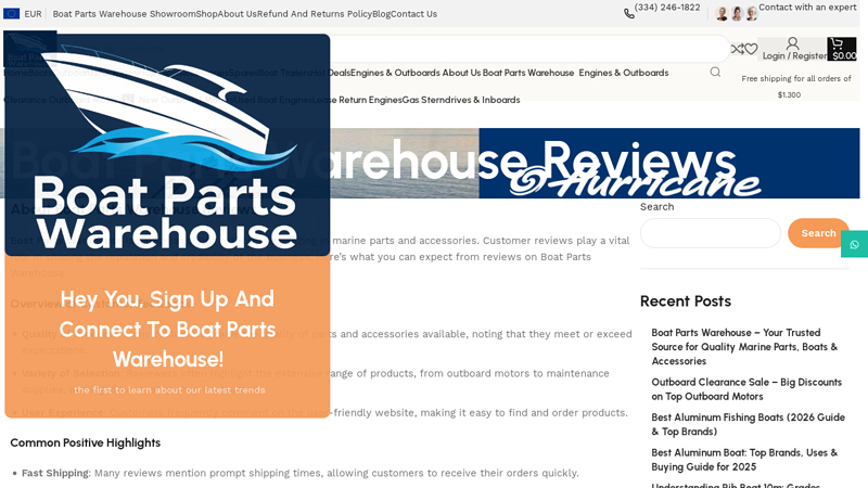 Boat Parts Warehouse Reviews outboard motor parts online